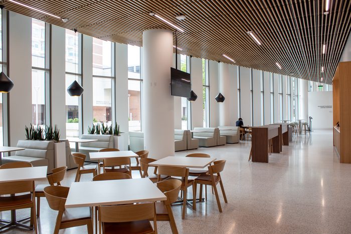 Dining counter inside the Kahlert Foundation Café
